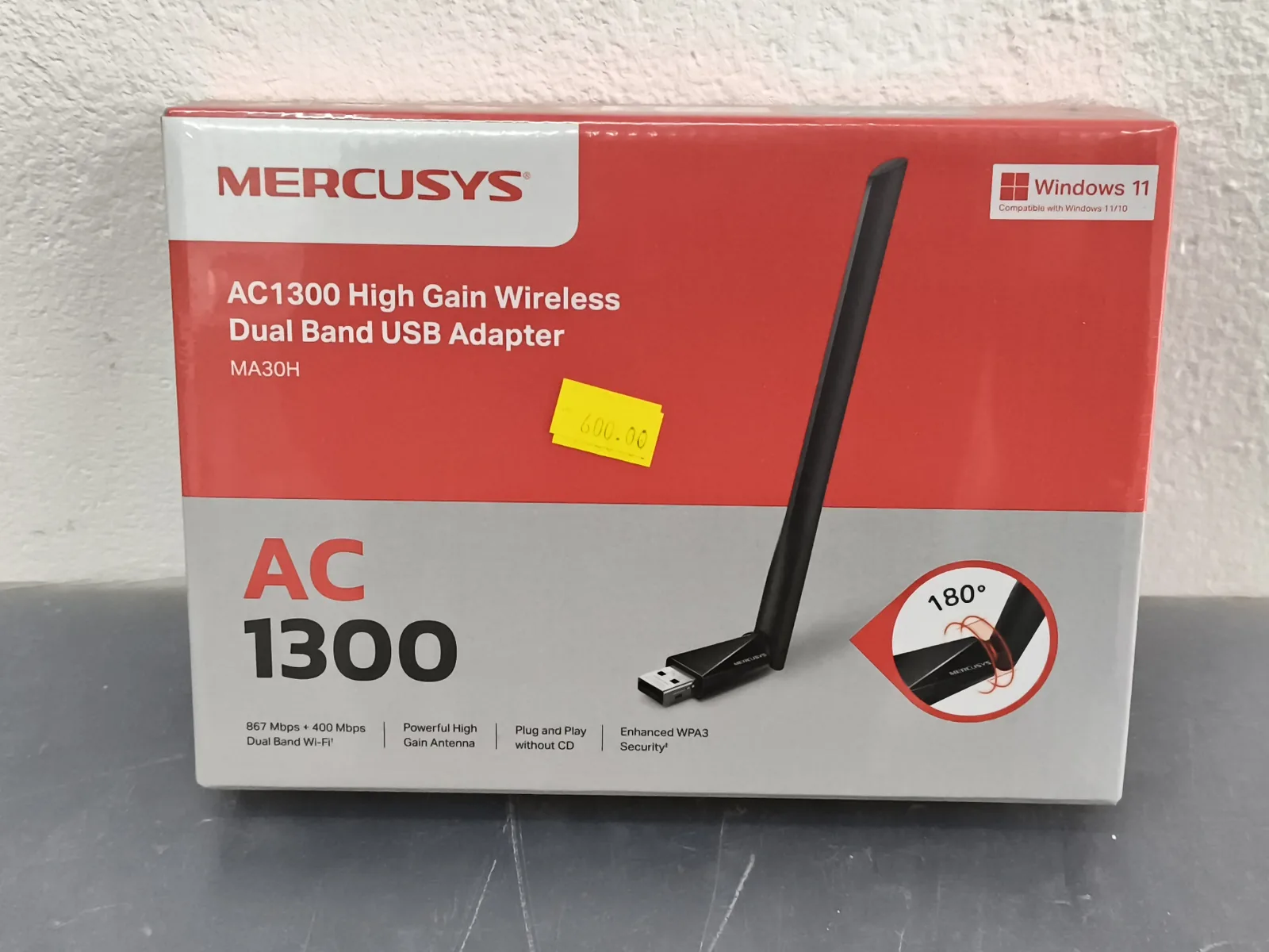 Mercusys AC1300 High Gain Wireless Dual Band USB Adapter MA30H