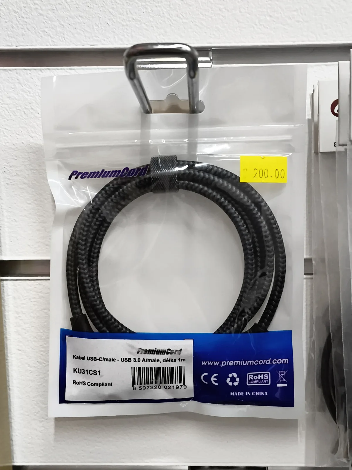 Kabel USB-C/male - USB 3.0 A/male